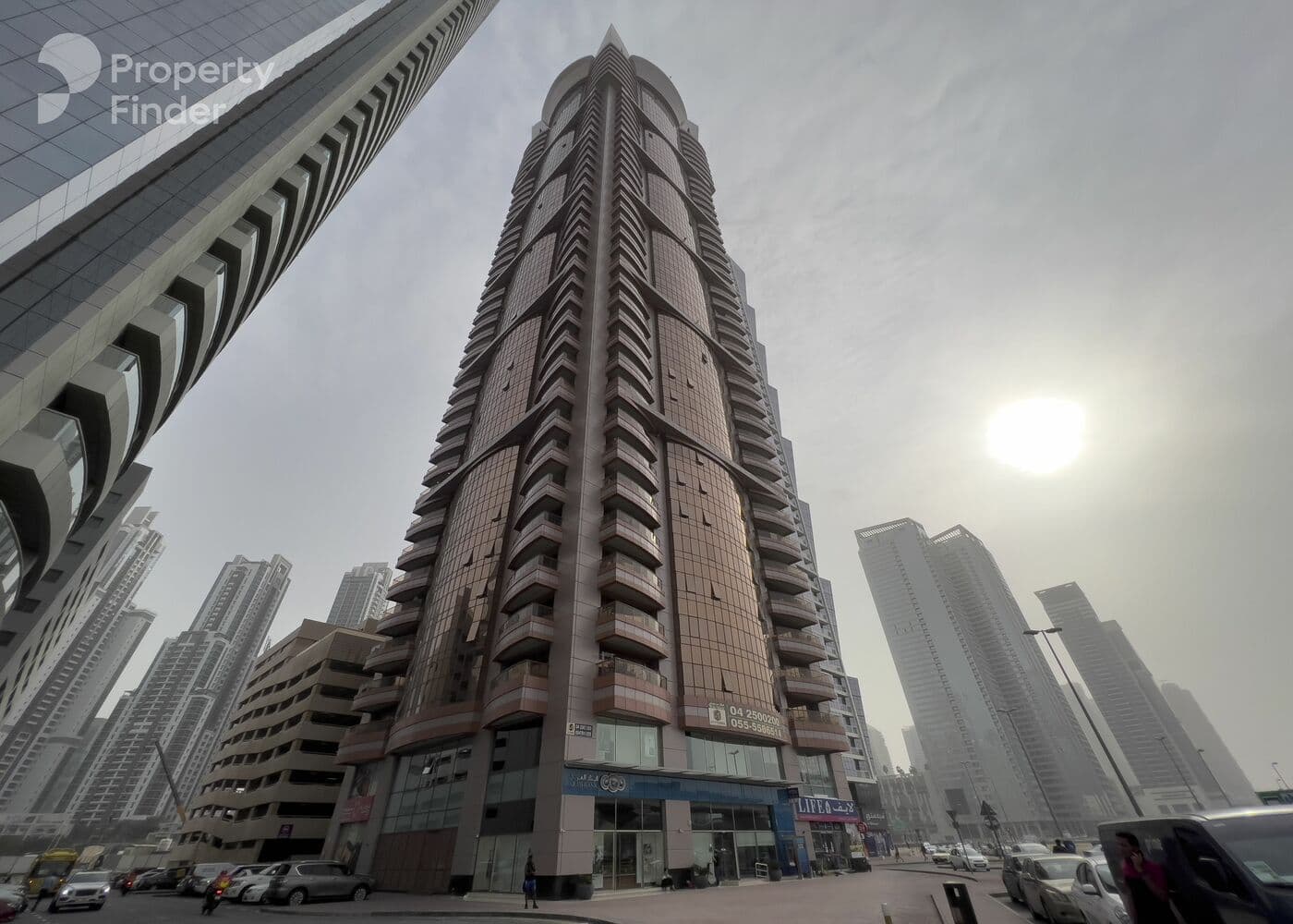 Covered parking in podium level