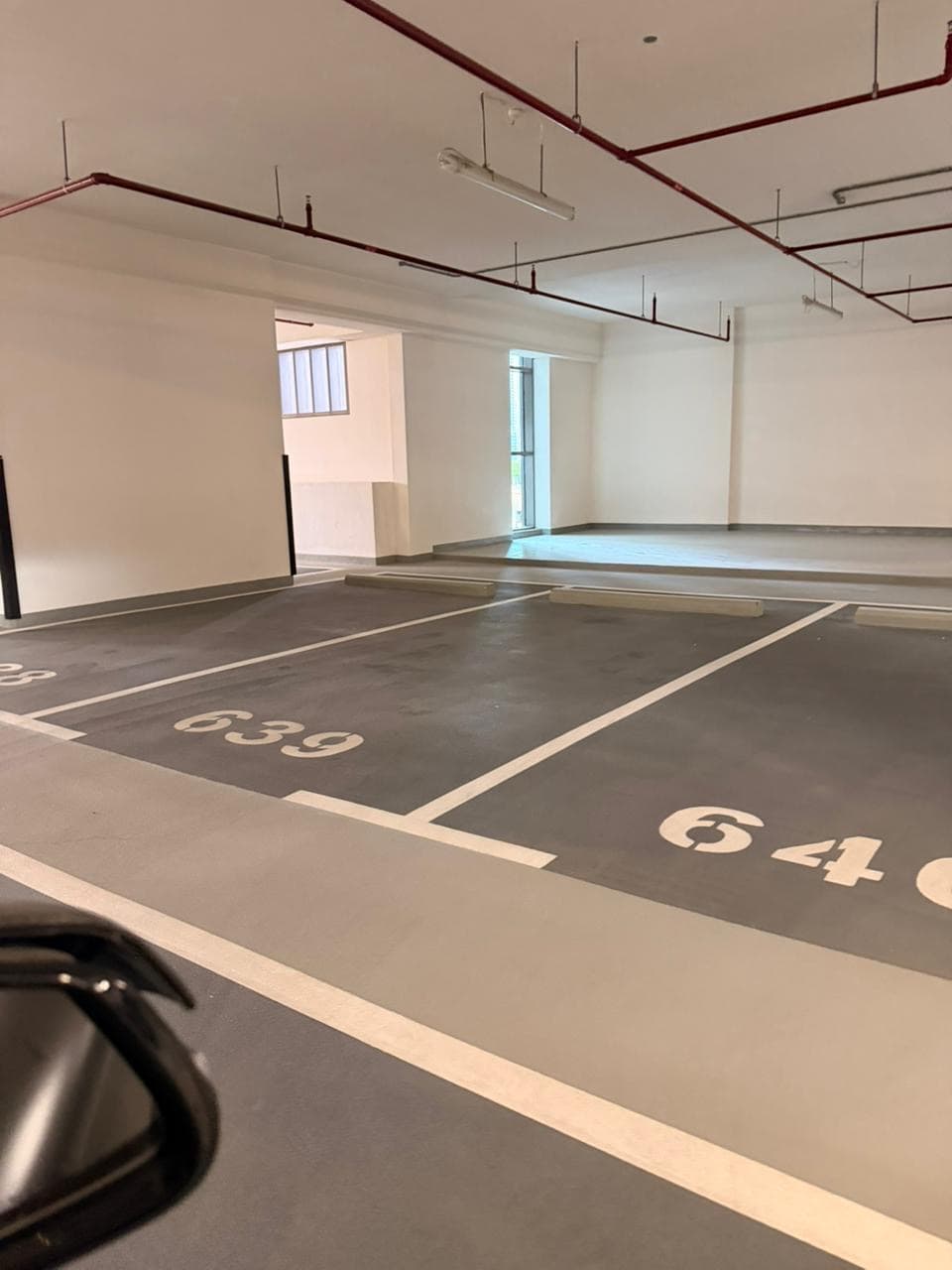 Covered parking space in downtown at boulevard
